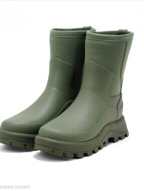 Hunter Women's City Explorer Neoprene Short Boots Size 9 Lichen Green